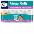 Angel Soft 2-Ply Toilet Paper with Fresh Lavender Scented Tube, 16 Mega Rolls, 320 Sheets per Roll - front package