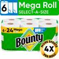 Bounty Select-A-Size 2-Ply Paper Towels, 6 Mega Rolls, 164 Sheets per Roll - front package