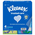 Kleenex Trusted Care 2-Ply Facial Tissues, 4 Cube Boxes, 70 Tissues per Box - front package
