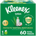 Kleenex Lotion 3-Ply Facial Tissues, 1 Cube Box, 60 Tissues - front package