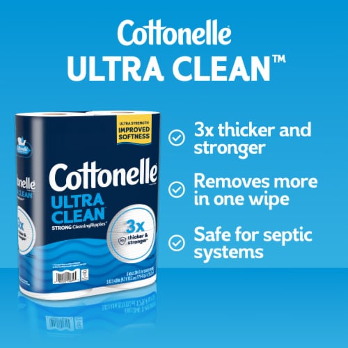 Cottonelle Ultra Clean Toilet Paper, 6 Mega Rolls, 284 Sheets per Roll - package details