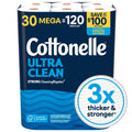 Cottonelle Ultra Clean Toilet Paper, 30 Mega Rolls, 284 Sheets per Roll - front package