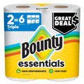 Bounty Essentials Select-A-Size 2-Ply Paper Towels, 2 Triple Rolls, 162 Sheets per Roll - front package